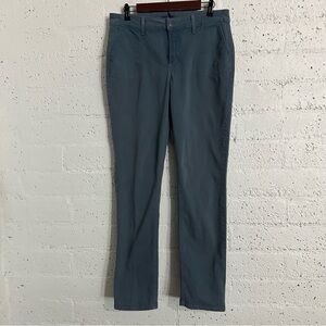 NYDJ Pants 8 Blue Slim Flat Front Lift Tuck Cotton Blend Stretch FLAW BQ17